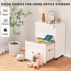Superday 3 Drawer Mobile Locking File Cabinet, Metal Rolling Vertical File Cabinet with Drawers, Small Under Desk Lateral Cabinets for Office and Home, Fully Assembled Except