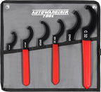 Universal Spanner Wrench Set 6Pcs Steel Adjustable Shock Wrench Coilover Spanner Motorcycle Coil Over Shock Adjustment Tool