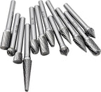 Tungsten Carbide Burr Set - 1/4" Shank 12PCS, 12 Head Types K20 Industrial Metalworking for Steel, Wood, Weld - Deburring, Finishing, Carving (Workshop/Adult Use) by LU&MN
