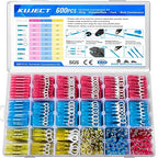 Kuject 600 PCS Heat Shrink Wire Connectors kit, Multipurpose Waterproof Electrical Wire Terminals, Insulated Crimp Connectors Ring Fork Spade Butt Splices for Automotive Marine Boat Truck
