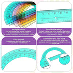 Zonon 100 Pieces Protractors Bulk Plastic 180 Degrees 6 Inch Translucent Protractors for Geometry, Angle Measurement, Students School Supplies