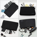 COREFLEX Premium Tool Pouch Zipper Bag, Small Tool Bag, Multipurpose Storage Pouch, Heavy Duty Flat Bottom Tool Bag with YKK Zipper (6 Pack Large 12inch Black)