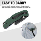 WORKPRO Folding Utility Knife G10 Handle with Stainless Steel Head, Quick-change Blade & Back Lock, Heavy Duty Box Cutter, 1PC Razor Knife with Extra 10PC SK5 Blades