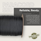 The Paracord Store | Type III 550 Paracord - 1000 FT Spool, Blank | Heavy Duty 7 Strand Tactical Paracord - USA Made Nylon Outdoor Parachute Cord for Camping, Fishing & More - Survival Cord