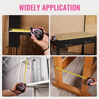 WORKPRO 25-FT Tape Measure with Fractions, 3 Brakes Retractable Measuring Tape, Compact Measurement Tape with Magnetic Hook, Nylon Coating Blade Accuracy 1/32”, Pink