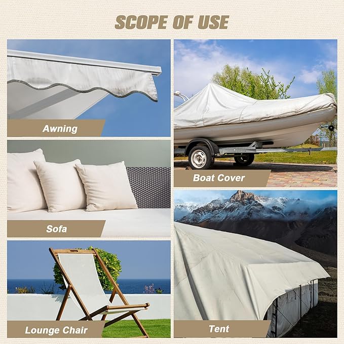 OAZ 16 x 79 inch Canvas Fabric Patch - Self-Adhesive Waterproof Repair Patch Kit for Boat Cover, Sofa, Chair, Couch, Tent, Bag (Burgundy)