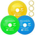 Lamoutor 12Pcs 4.5 Inch Glass Cutting Disc for Angle Grinder, Diamond Saw Blade, Tile Cutter Blade for Cutting Marble Glass Tile Jade Crystal（Green/Blue/Yellow/Black/Red/Orange）
