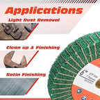 6 Inch Flap Wheel, Non-Woven Abrasive Polishing Wheel, 1 Inch Thickness, 3/4 Inch Arbor, for Bench Grinder (4 Pcs Grit240 SP)