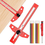 Woodworking Scriber Marking Line Ruler，Adjustable Aluminum Alloy Sliding T-Square Ruler，Precision Line Drawing with Angle Adjustment, Tool for Engineering, Architecture ，Design Drawing