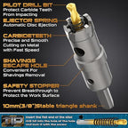 DAIMIT Hole Saw for Metal - Tungsten Carbide Tipped 3/4" Inch(19mm) Hole Cutter with Pilot Drill Bits for Stainless Steel, Iron, Copper, Brass - Heave Duty Hole Saw for High Precision Cutting
