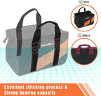 ValueMax 13-Inch Small Tool Bag, Wide Mouth Tool Bag with 12 Storage Pockets, Heavy Duty Orange Tool Tote Organizer