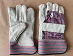 Greendale (3, 6 or 12 Pack - Leather & Cotton Work Gloves: Garage, Yard, Garden, Industrial, Commercial - One Size Fits Most