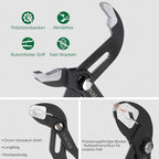 3pcs 8/10/12 inch Groove Joint Pliers Set Comfortable Handle Tongue-and-Groove Pliers for Home Repair Water Pump Pliers with Roll Up Case Adjustable Pliers