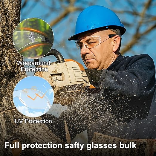 ANSI Z87.1 Clear Safety Glasses12 pack, Safety Glasses for men and women bulk, Scratch&Impact-Resistant construction safety glasses, for lab & in-/outdoor work