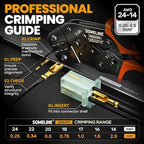 SOMELINE Automotive Wire Connectors Crimp Tool Kit, Crimper for 24-14 AWG Non-Insulated Quick Disconnect Terminals, with 2-6 Pin 2.8mm Plugs & Sockets