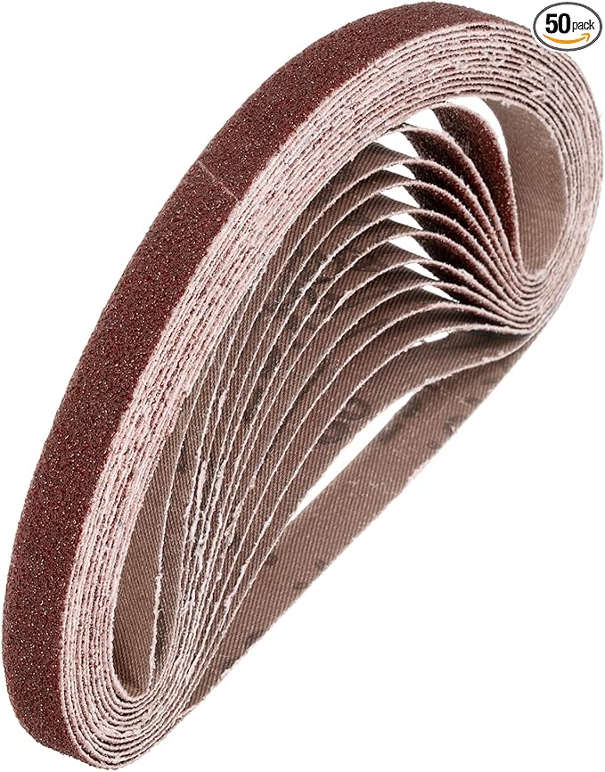HARFINGTON 1/2 x 18 Inch Sanding Belts, 50 Pcs 60 Grits Aluminum Oxide Abrasive Belt Sander File Belt for Woodworking, Metal Polishing, Knife Sharpener
