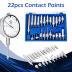 Dial Indicator with Magnetic Base Holder Differential Backlash Gauge 0-1", Fine Adjustable Long Arm Tester Gage Gauge 0.001" Precision, Indicator Points 22pcs