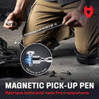 NoCry Telescoping Magnetic Pickup Tool Set for Father's Day Gift — Magnetic Wristband, Extendable Mechanic Mirror, Telescoping Pen, 360° Flexible Flashlight, 3-in-1 Screwdriver — Magnetic Tool Set