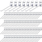 Moxweyeni 100 Pcs Heavy Duty Slatwall Panel Hooks Hanging Metal Slat Wall Hanging Hooks Silver Slat Wall Hanger Commercial Grade Slatwall Pegs Accessories for Shop Retail Display(6 Inch)