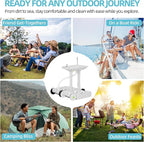 YITAMOTOR 30L Portable Camping Sink, Portable Hand Washing Station 30L Sewage Tank with Large Wheels, Foot Pump, Towel Holder, Soap Dispenser for Outdoors, Garden, Camping, Worksites, Camping Events