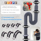 Glarks 16Pcs 25MM 2 Hole U-Tube Strap Clamp Set 304 Stainless Steel Rubber Cushion Rigid Pipe Strap U Bracket Tube Strap Assortment Kit For Pipe Tube Fixing (25mm)