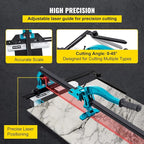 VEVOR Manual Tile Cutter, 24 inch, Porcelain Ceramic Tile Cutter with Tungsten Carbide Cutting Wheel, Infrared Positioning, Anti-Skid Feet, Durable Rails for professional installers or beginners