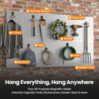 8 Pack Large Heavy Duty Magnetic Hook Extra Strong Magnetic Garage Hooks Big NdFeB Industrial Magnet Hooks Magnetic Utility Storage Holder Organization with Anti-Slip Coating for Hanging Garden Tool