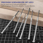 NINDEJIN 6PCS Precision Screwdriver Set, Flathead & Phillips Screw Repair Kit for Electronics & Small Items – Laptops, Watches, Phones, Computers, Doorbells, Toys, Glasses