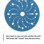 3M Hookit Blue Abrasive Disc 321U Multi-Hole, 36176, 6 in, 180, 50 Discs