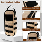 2 Pack Small Tool Bags, Portable Tool Box Organizer, Heavy Duty Tool Storage Bag with Zipper Work Tote for Repairman, Electrician, Carpenters