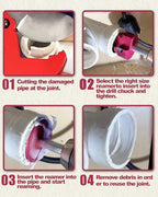 8 Pcs PVC Pipe Reamer Kit With 1/2 inch, 3/4 inch, 1 inch, 1-1/4inch, 1-1/2inch, 2inch, 3inch, 4inch, 2 Carbide Inserts, Aluminum PVC Fitting Saver, Plumbing tools for SCH40