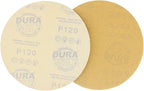 Dura-Gold Premium 120 Grit 6" Gold Sandpaper Discs, No Hole Pattern Dustless, Box of 50, Hook & Loop Backing for DA Sander, Finishing Coarse Sanding Abrasive Automotive Paint, Woodworking Wood, Metal