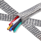 Tinned Copper Wire Shielding Sleeve, Expandable Ground Strap Wiring Braided Sleeving Metal Mesh Sheathing Cabling Wiring Protector (5/16inch - 36ft)