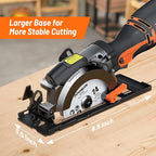 Circular Saw, 5.8A 4-1/2" Circular Saw w/Laser, Metal Auxiliary Handle, 6 Blades (4½", 4¾"), Cutting Depth 1-11/16" (90°), 1-3/8" (45°), Ideal for Wood, Soft Metal, Plastic, Tile - MCS01A