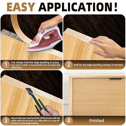 GSCIT Club Birch Edge Banding, 2 inch x 25ft roll of Veneer Edge Banding Preglued Flexible, Real Wood Tape Banding
