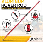 AdirPro Aluminum GPS Rover Rod – 2m 2-Piece Design GPS Pole for Land Surveying & Engineering – RTK GPS/GNSS Accessory – Includes Level Vial & Carrying Case (Red)