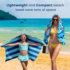 2 Pack Microfiber Beach Towel Oversized 71"x32" Sand Free Quick Dry Absorbent Lightweight Thin , Compact Towels for Travel Swimming Pool Yoga Gym Camping Beach Accessories Vacation Essentials Gift
