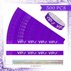 Teling 500 Pack VIP Plastic Wristbands Bracelets Party for Events VIP Custom Wristbands Plastic Bracelets Tear proof Waterproof Wrist Bands Arm Bands for Events Concerts