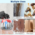 7 PCS Wire Wheel Brush for 4-1/2" Angle Grinder, Carbon Steel Knotted & Crimped Cup/Wheel Brushes (3" & 4"), Heavy Duty Rust, Paint, Corrosion Removal, 5/8"-11 UNC Threaded Arbor