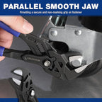 WORKPRO 7-Inch Pliers Wrench, CR-V Construction Wrench Pliers, Adjustable Parallel Smooth Jaw Pliers, Black Finish, Groove Lock Mechanism
