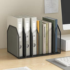 Metal 7-Section File Folder Organizer for Desk | Vertical Office File Holder | Heavy-Duty Mesh Document Sorter for Books, Binders, Laptops | Black Desk Organizer (12.8”x8.5”x7.9”)