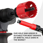 SDS-Plus Hole Saw Mandrel, Include 2Pcs Hole Saw Arbors with 3Pcs 1/4 Inch HSS(M2) Central Drill/2PCS Hex wrench/2Pcs Spring