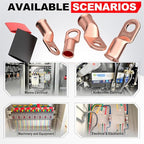 AIRIC 10 PCS UL Listed 2 AWG - 5/16" Battery Cable Lugs, Heat Shrink Ring Terminals End, Copper Cable Ends, Wiring Connector Terminal, Electrical Crimp Connectors, Wire Lug for 2 Gauge Wires