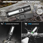 Banral Rechargeable Flashlights High Lumens - Super Bright Small Pocket Magnetic Flashlight, 8 Modes LED Tactical Flash Light, Dual Button Powerful Flashlight for Camping (2, Pure Black)