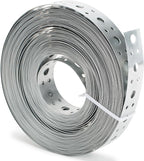 Galvanized Metal Strap 1-Inch x 50Feet, 23-Gauge Pipe Hanger Strap Metal Strapping with Holes Plumbers Strap DIY Cutting for Pipe Supports Hanging