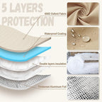 Backflow Preventer Insulation Cover - Water Pipe Insulation Sprinkler Cover for Outside - Insulated Backflow Cover Pouch for Irrigation Back Flow Valve in Winter or Sun Exposure (25" W x 30" H, Sand)