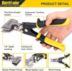 HURRICANE 3inch Sheet Metal Hand Seamer, Heavy Duty Bender for Metal Flattening, Precision Duckbill Pliers and Sheet Metal Tongs, Ideal for HVAC Projects, Ergonomic Straight Flat Smooth Jaw