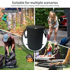 Pop up Camping Trash can with lid, 2-Pack Collapsible 24 Gallons Trash can with Sorting Clips, Garden Garbage Bag with Lid, Lawn and Leaf Bags - Reusable Yard Waste Bags (2Pcs-Black)