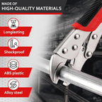 Locking Pliers Wire Cutters Heavy Duty - 8 Inch Clamp Plier Welding Plumping Tool - Stainless Steel Vice Grips Pliers with Curved Jaw & Anti-Slip Handle for Plumbing, Welding, Automotive, Woodworking