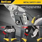 HURRICANE 10 Inch Aviation Tin Snips, Heavy Duty Metal Cutter Shears for Cutting Sheet Metal, Straight Cut, Chrome Vanadium Steel